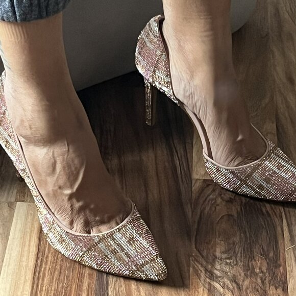 I.N.C. International Concepts Plaid Rhinestone Pumps - Picture 4 of 5